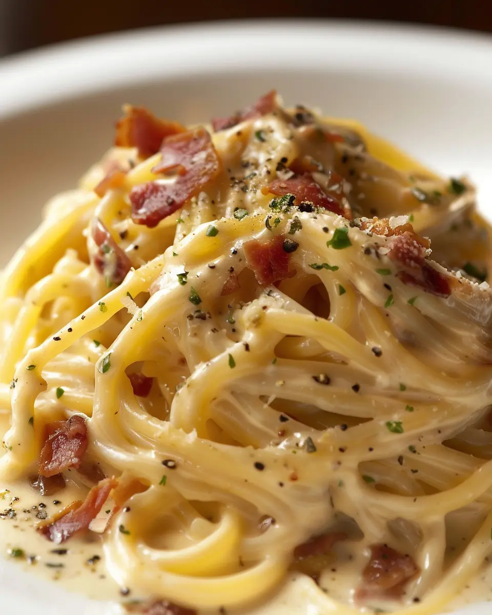 Spaghetti Carbonara Italienischer Art: Indulgent Turkey Bacon Twist
