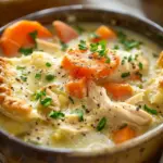 High Protein Chicken Pot Pie Soup