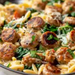 Creamy Chicken Sausage Orzo Skillet