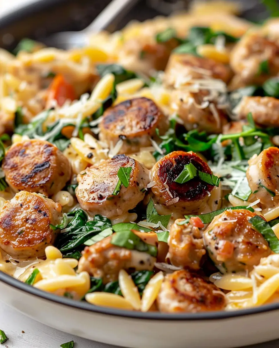 Creamy Chicken Sausage Orzo Skillet: Easy Comfort Food Delight