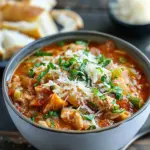 Crockpot Chicken Parmesan Soup