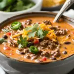 Creamy Cheesy Ground Beef Taco Soup Recipe