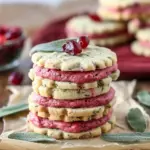 Sage Cookies with Cranberry Buttercream