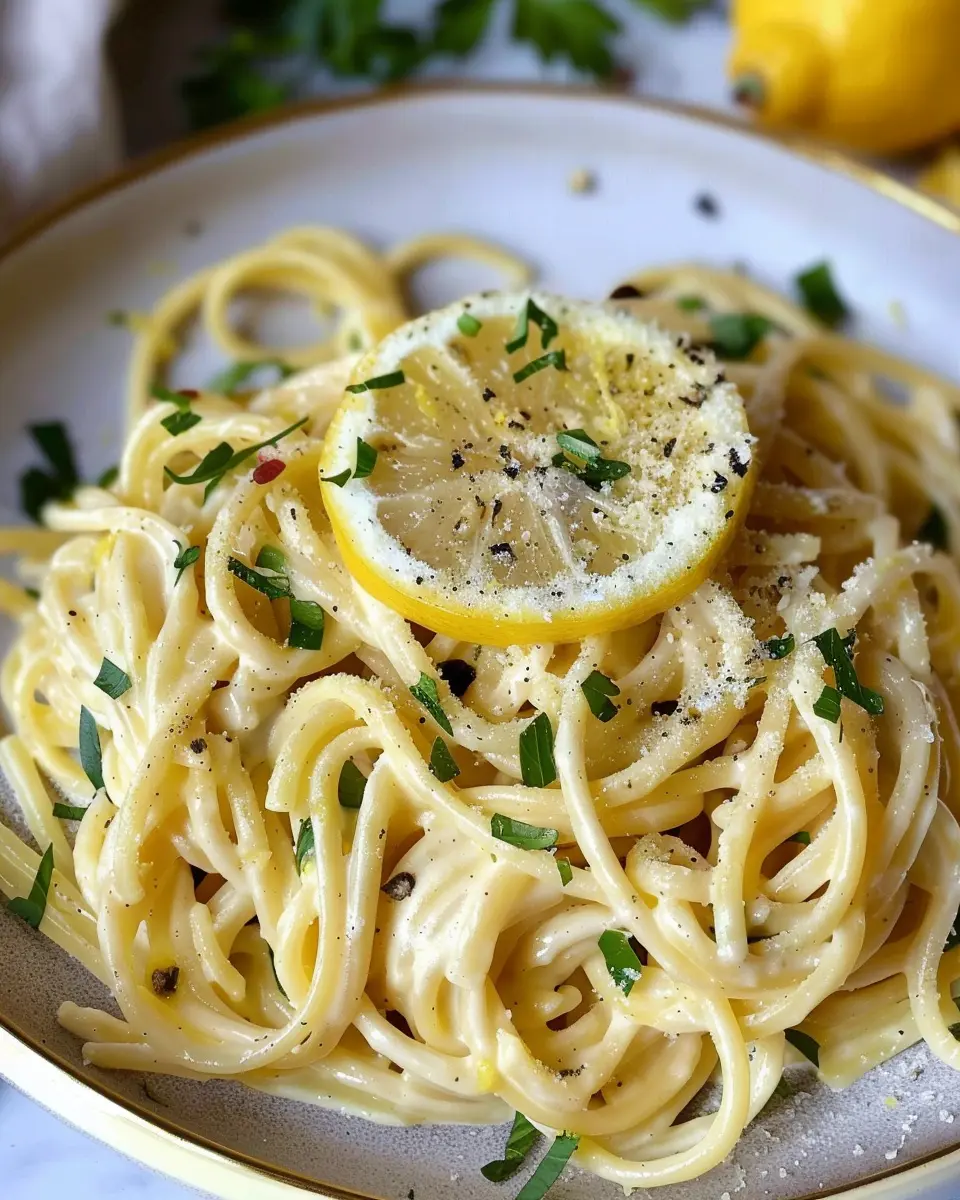Easy Creamy Lemon Garlic Pasta Recipe with Turkey Bacon Delight