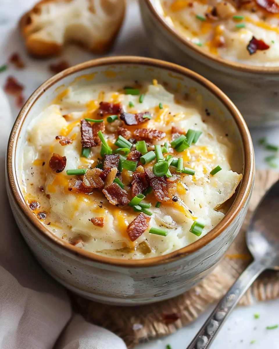 Easy Baked Potato Soup: Indulgent Flavor with Turkey Bacon and Chicken Ham