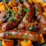 Honey Garlic Sausage with Sweet Potatoes