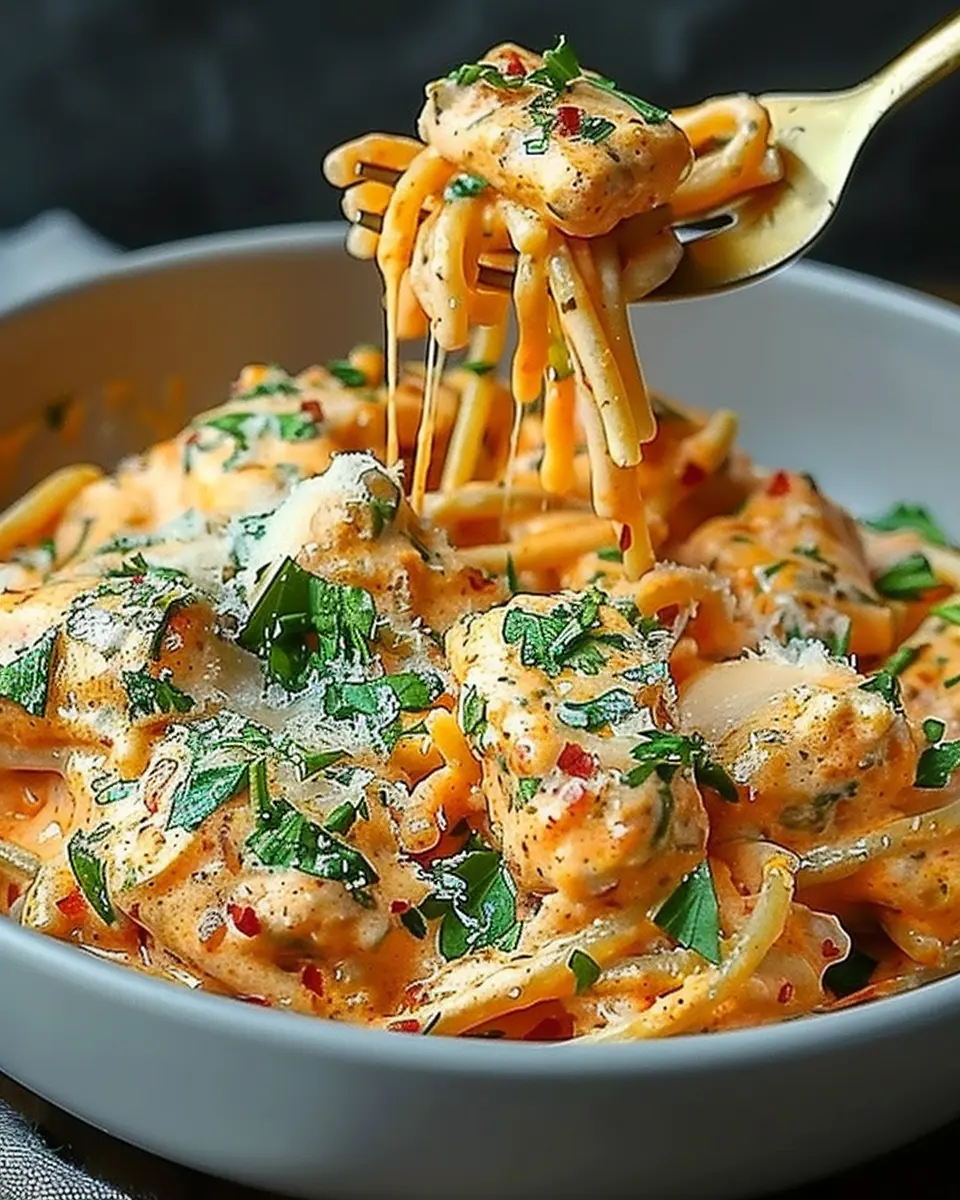 Indulge in Creamy Tomato Garlic Pasta with Turkey Bacon Delight