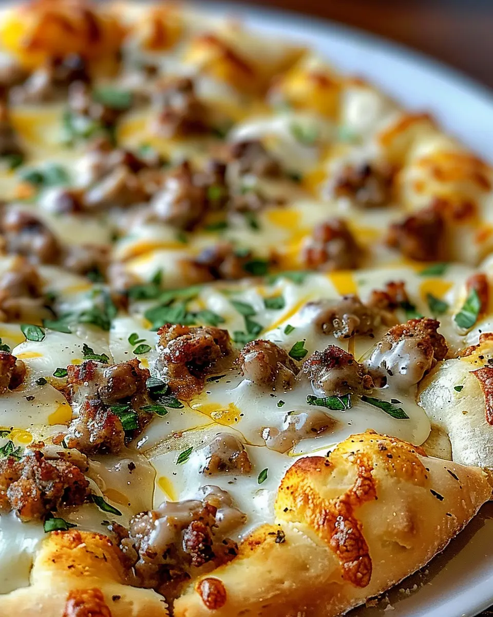 Biscuits and Sausage Gravy Breakfast Pizza: Easy Comfort Food Delight