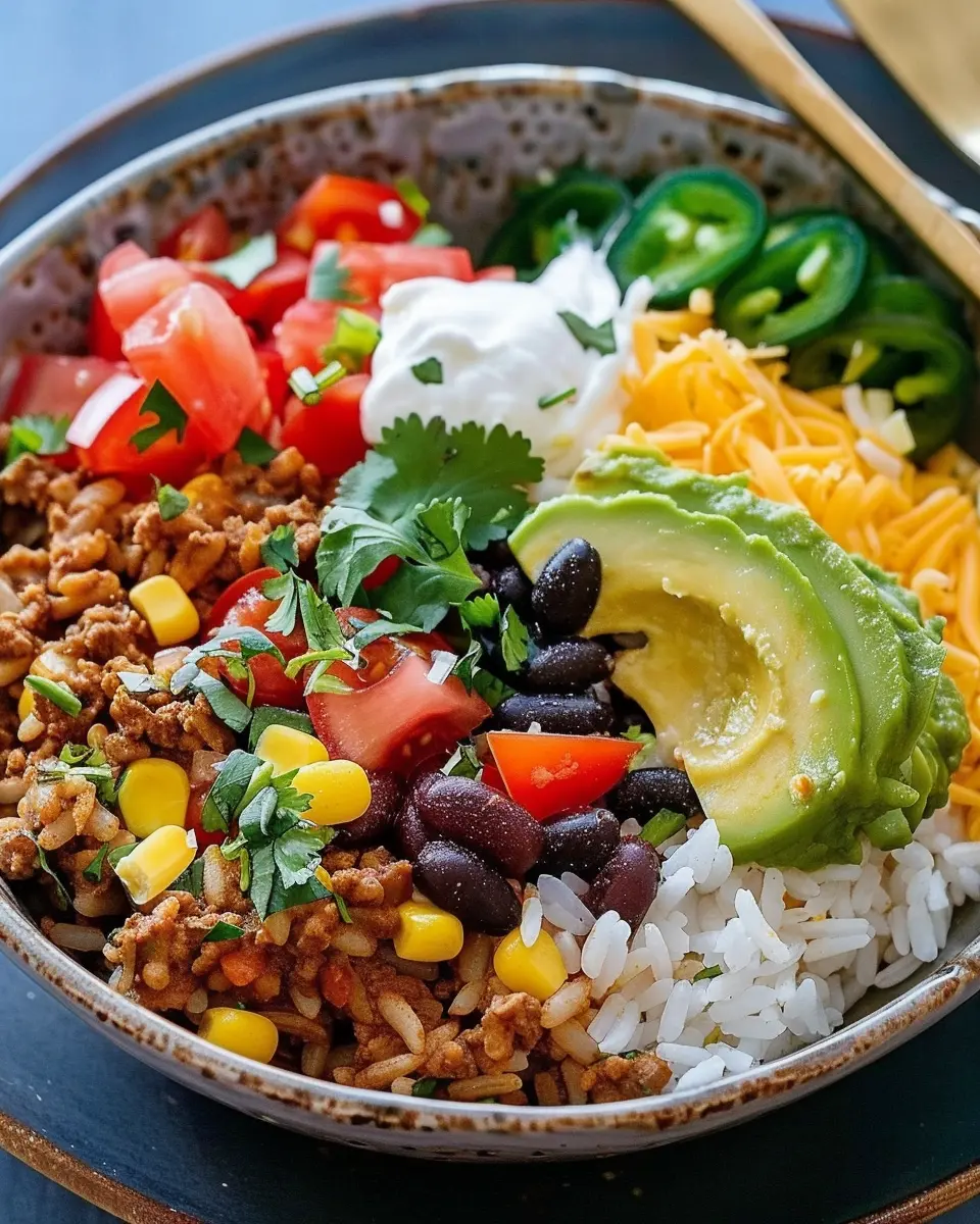 Taco Rice Bowl Delight: Easy Recipe with Turkey Bacon Twist