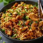 Sticky Garlic Chicken Noodles