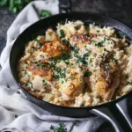 One Pan Creamy Parmesan Chicken and Rice