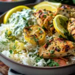 Dump-and-Bake Chicken Tzatziki Rice