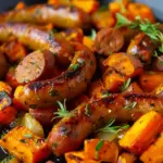 Honey Garlic Sausage with Sweet Potatoes