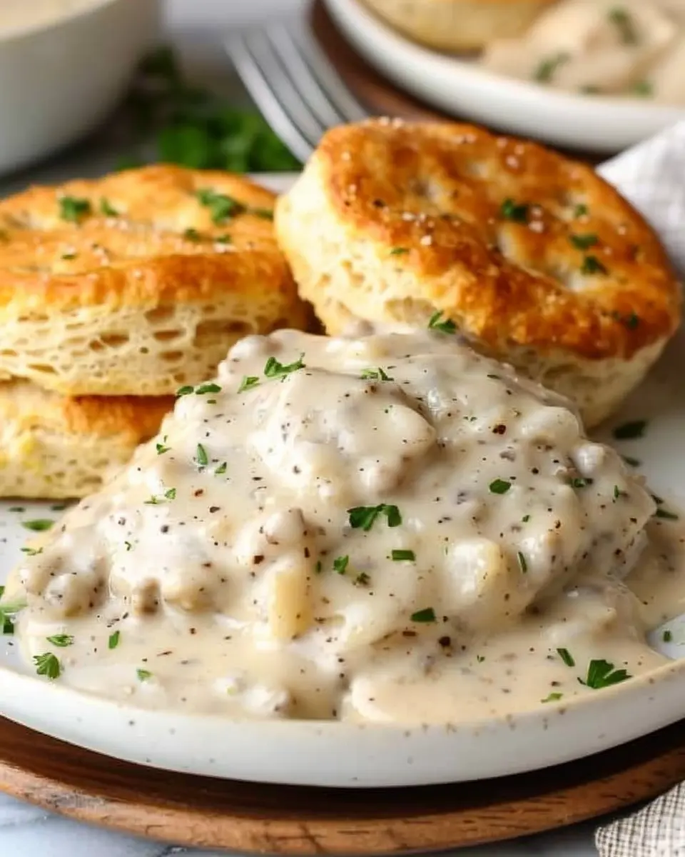 Biscuits and Gravy: Indulgent Recipe with Turkey Bacon and Chicken Ham