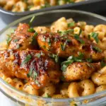 High Protein Honey Garlic Butter Chicken with Mac & Cheese