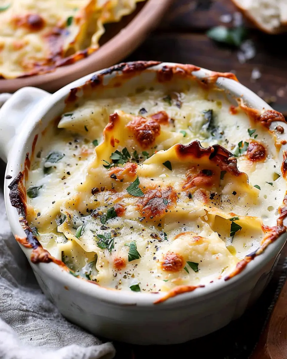 Creamy White Lasagna Soup with Turkey Bacon and Chicken Ham Delight