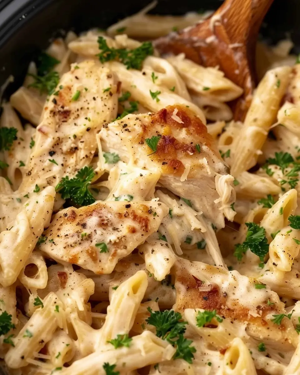 Crock Pot Garlic Parmesan Chicken Pasta: Easy and Indulgent Delight