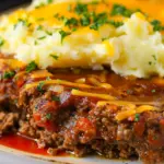Meatloaf with Mashed Potatoes and Cheese
