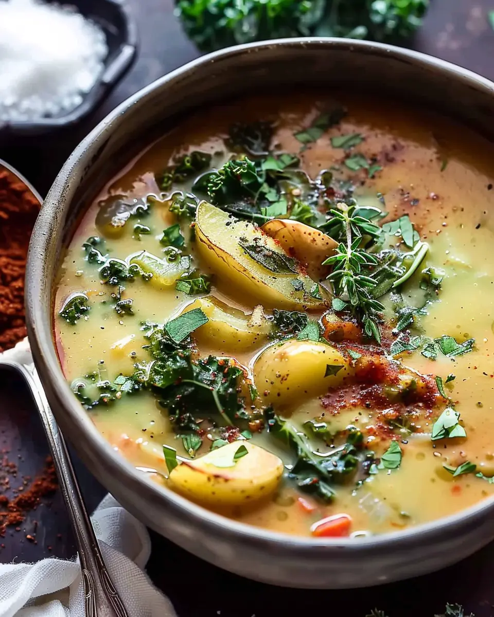 Smoky Potato and Kale Soup: A Heartwarming Bowl of Flavor