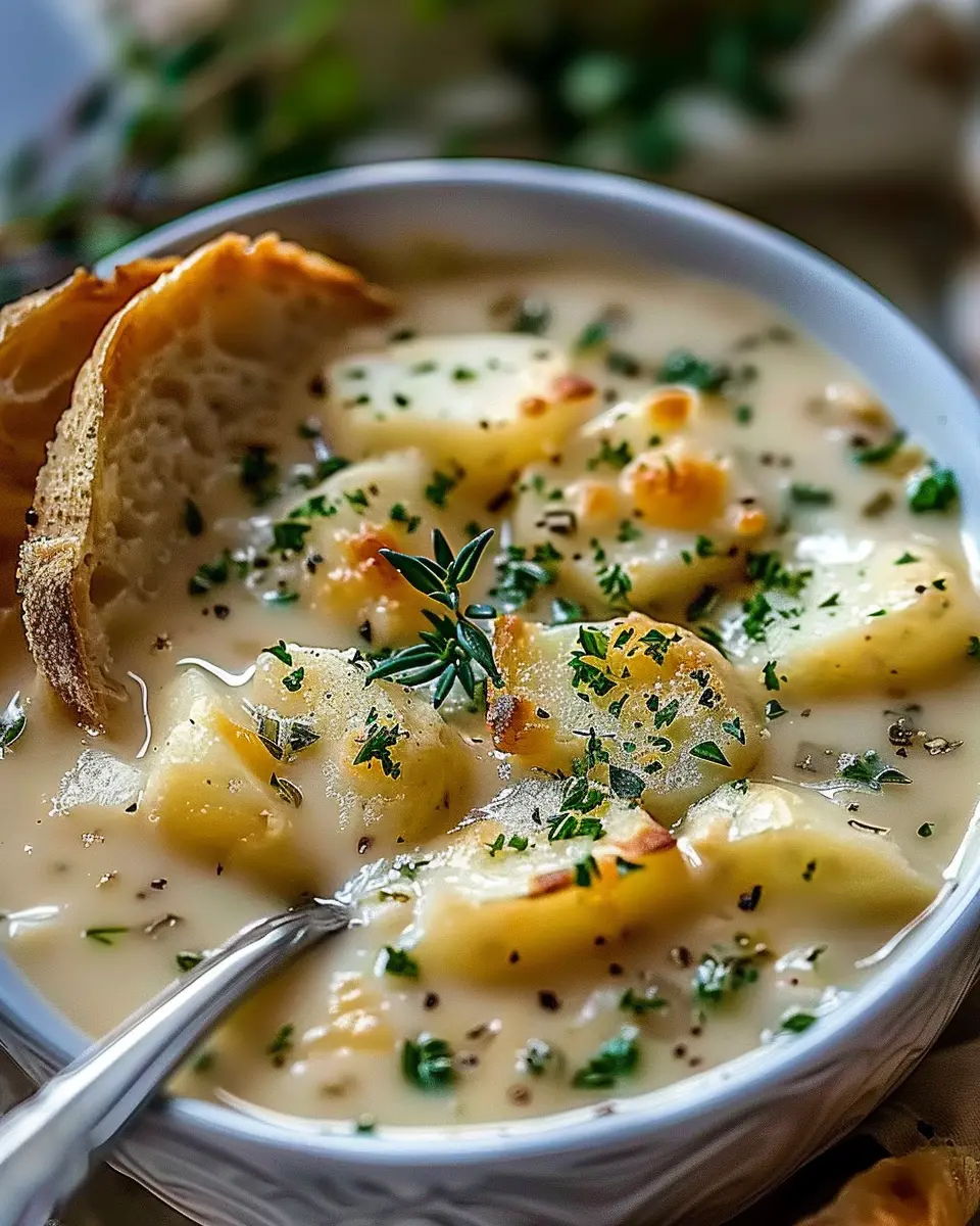 Hearty Cheddar Garlic Herb Potato Soup Recipe for Cozy Nights