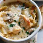 Roasted Garlic White Chicken Lasagna Soup
