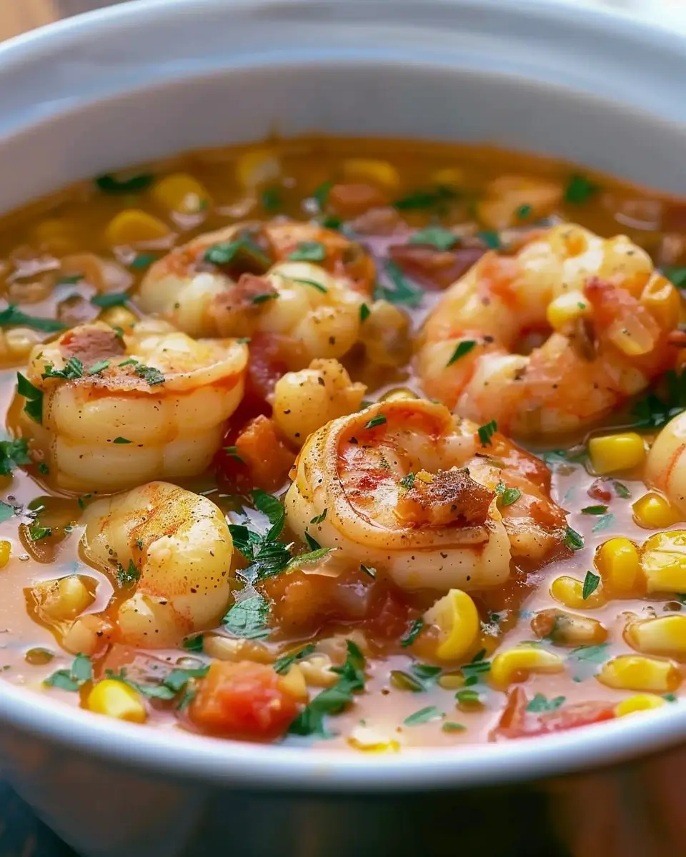 Creole Corn and Shrimp Soup: A Flavorful Twist with Turkey Bacon