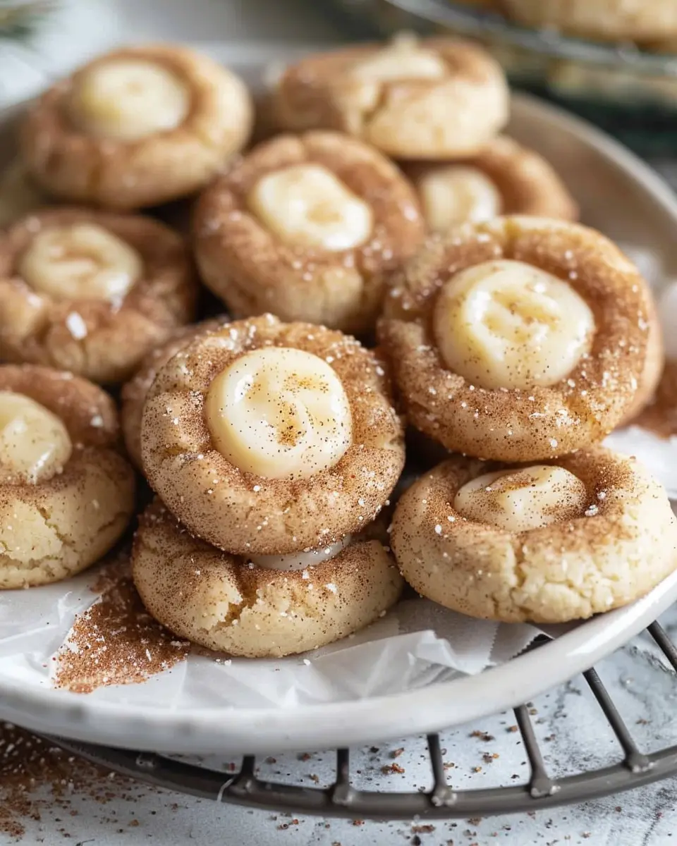 Eggnog Snickerdoodle Thumbprint Cookies for Cozy Holiday Treats