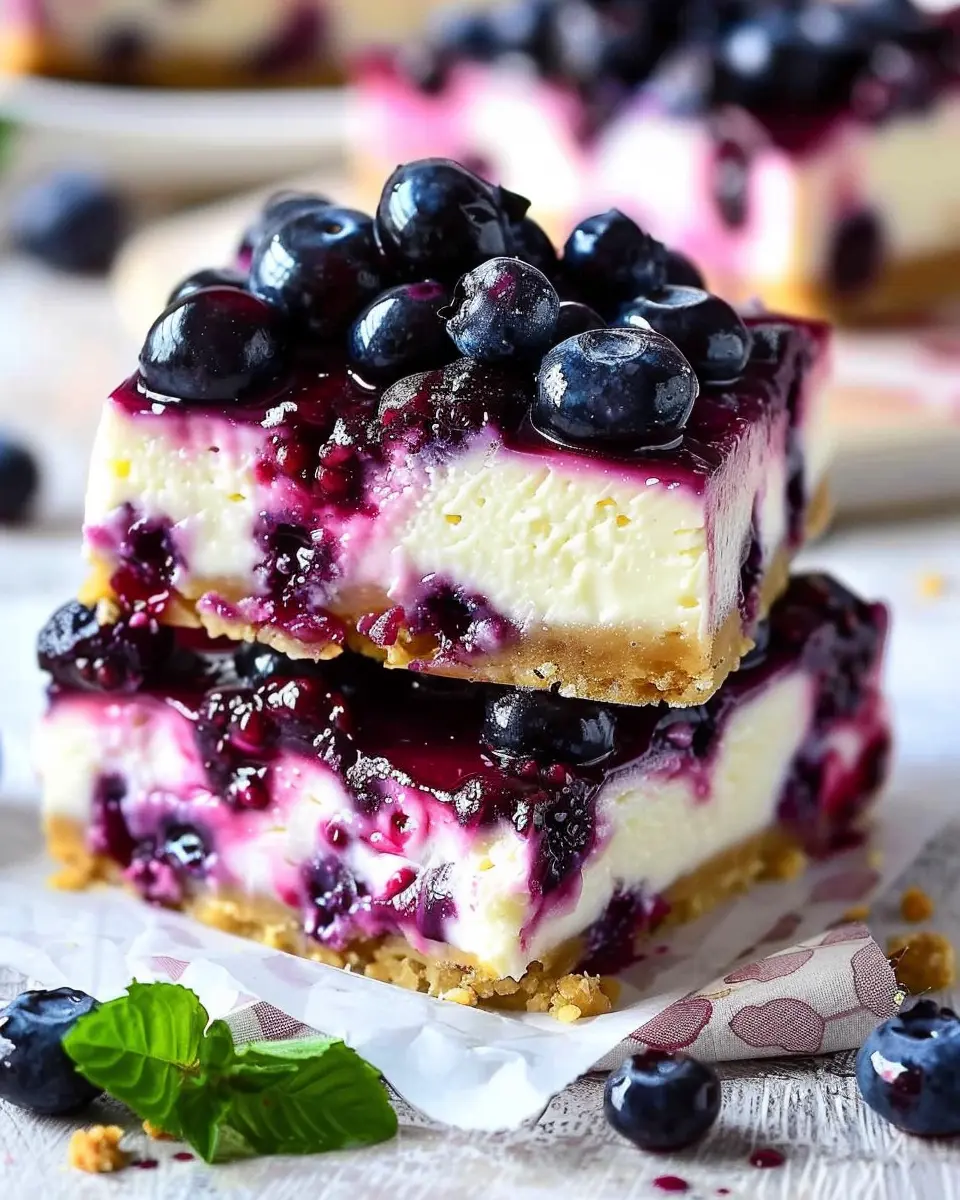 Blueberry Bliss Cheesecake Bars: Indulgent Treat for Every Occasion