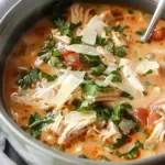 Crock Pot Creamy Chicken Parmesan Soup