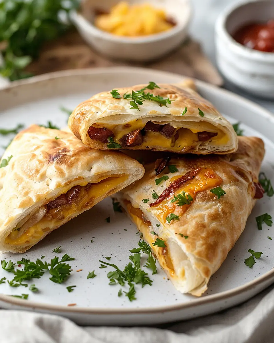 sourdough discard breakfast pockets recipe: easy turkey bacon treat