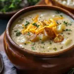 Hearty Cheddar Garlic Herb Potato Soup
