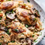 One Pot Creamy Parmesan Chicken with Mushroom Rice