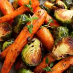 Maple Glazed Carrots and Roasted Brussel Sprouts Recipe