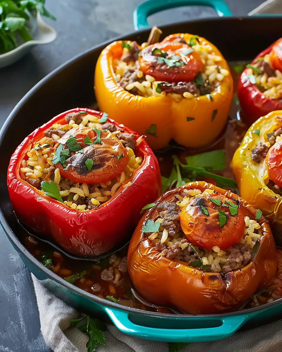 Beef and Rice Stuffed Bell Peppers: Easy, Flavorful Family Dinner