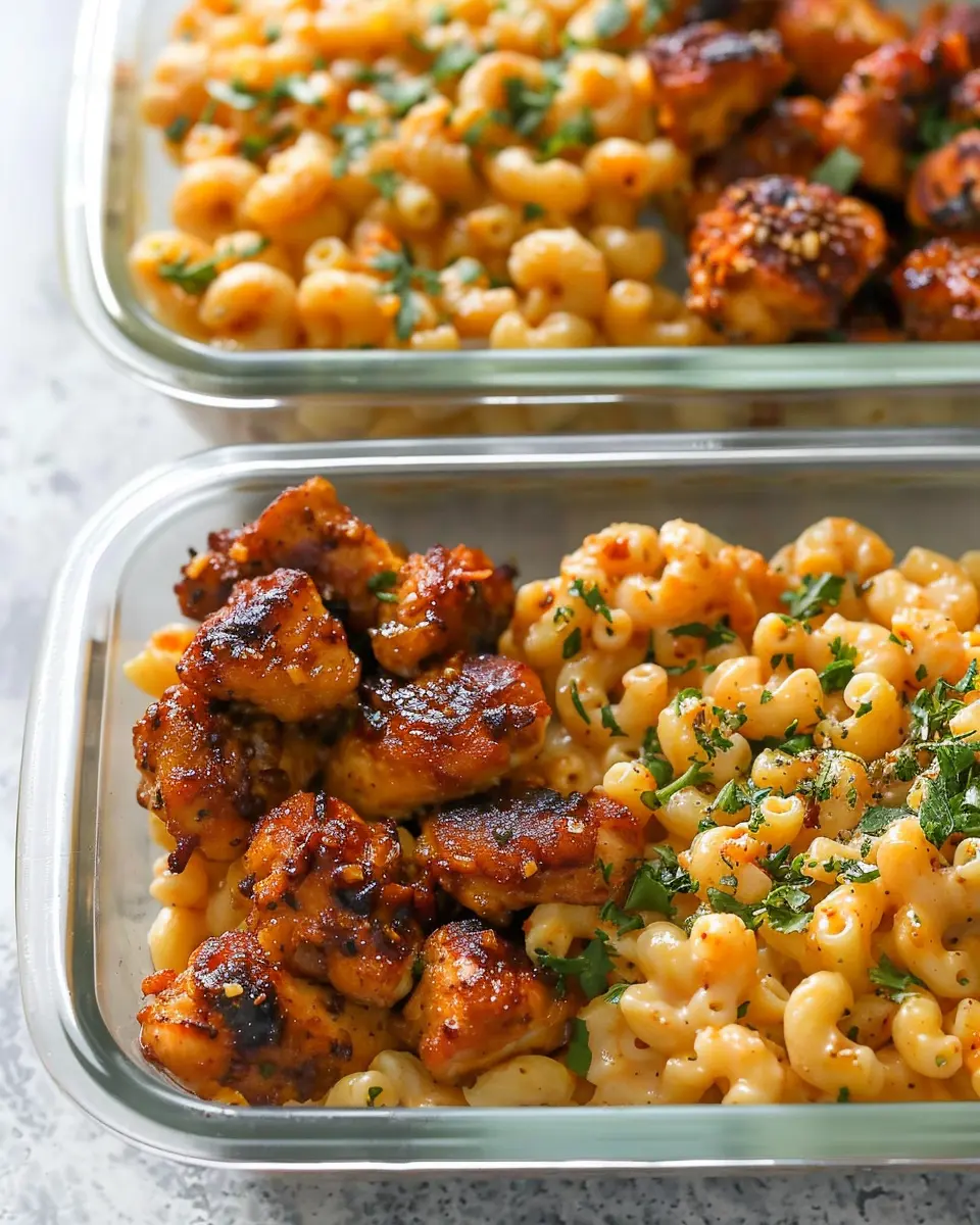 High Protein Honey Garlic Butter Chicken with Mac &amp; Cheese Delight