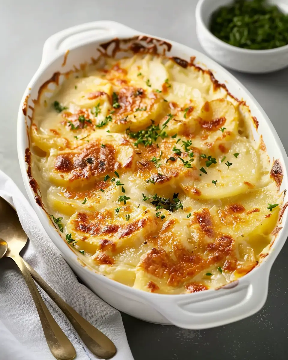 Creamy Scalloped Potatoes with Turkey Bacon and Chicken Ham Delight