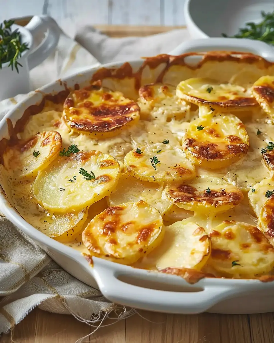 Creamy au Gratin Potatoes with Turkey Bacon and Chicken Ham Delight